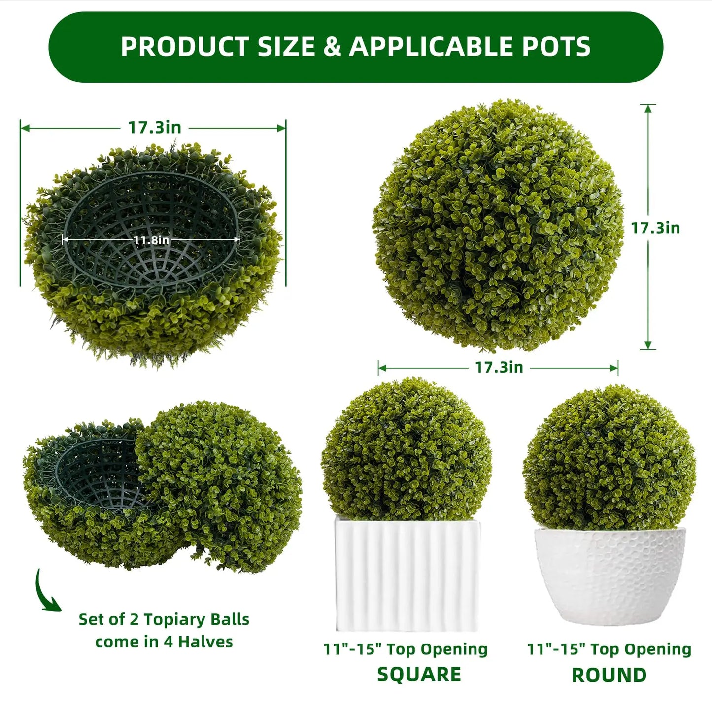 Studyset Artificial Topiary Balls For Home And Garden Decoration