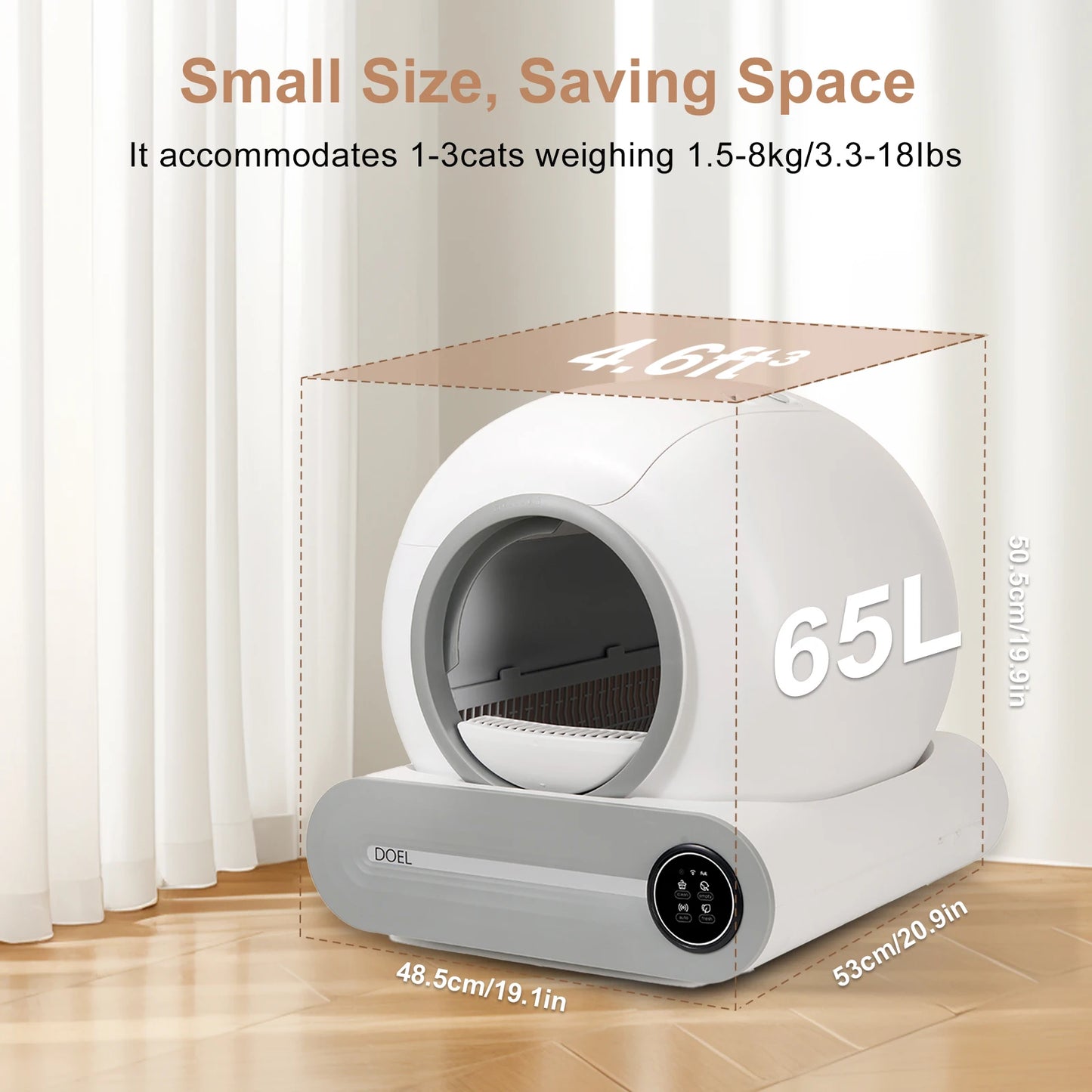 DOEL Smart Automatic Self Cleaning Litter Box With App Control