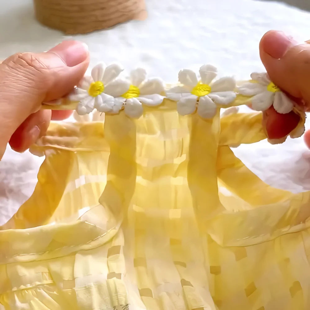 Breathable Floral Collar Pet Dress For Small Dogs And Puppies