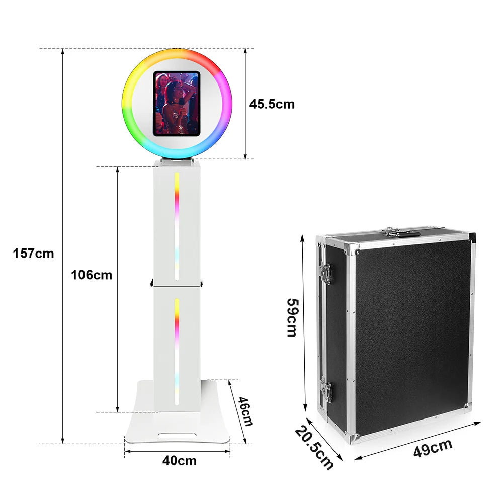 Portable Led Light Photo Booth Stand Kit For iPad Weddings Parties