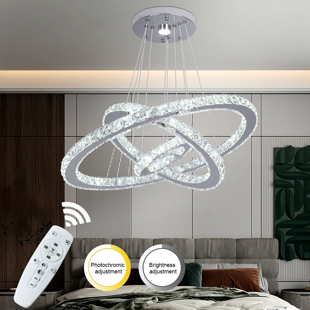 Vetrulus Modern Led Crystal Chandelier For Dining Room Lighting