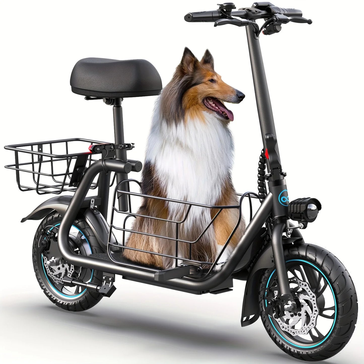 Gyroor Foldable Electric Scooter With Basket 20 Mile Range