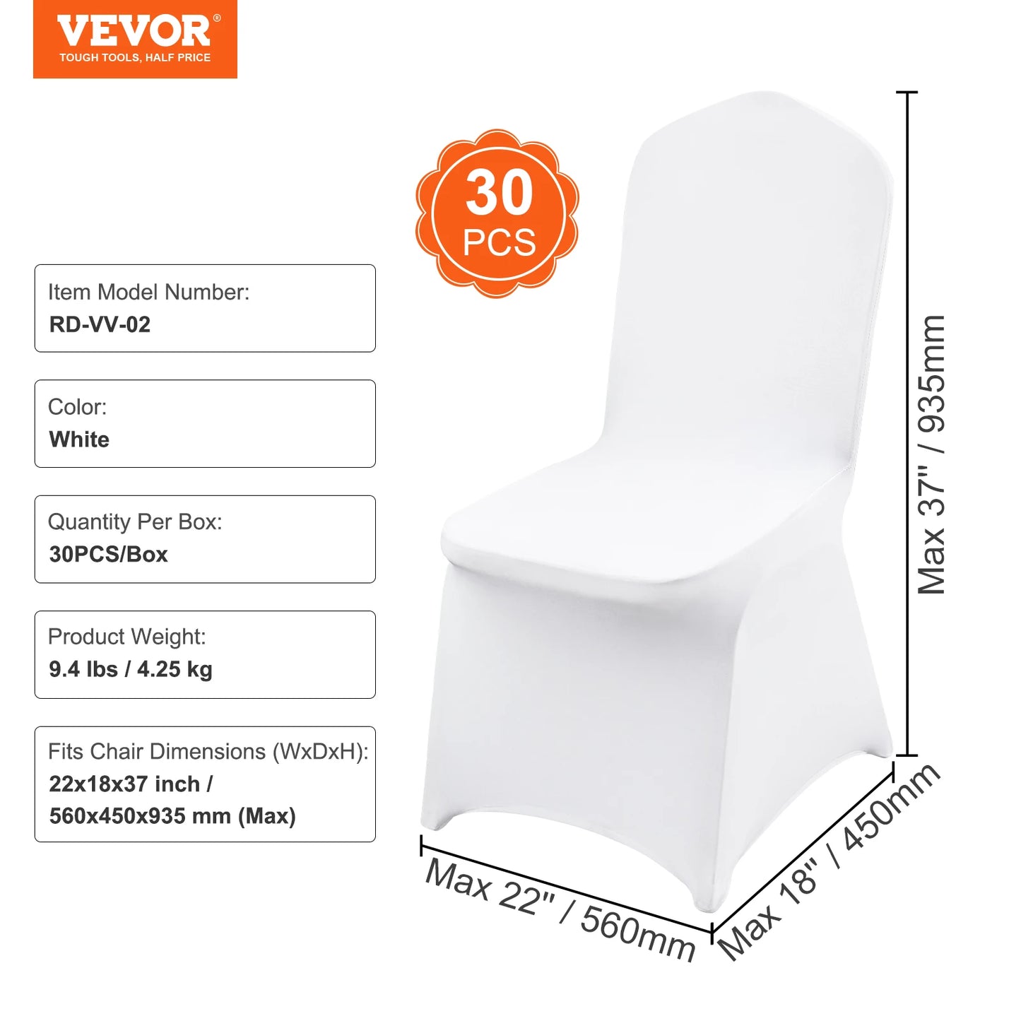 Premium Spandex Polyester Wedding Chair Covers Durable Banquet Slipcases