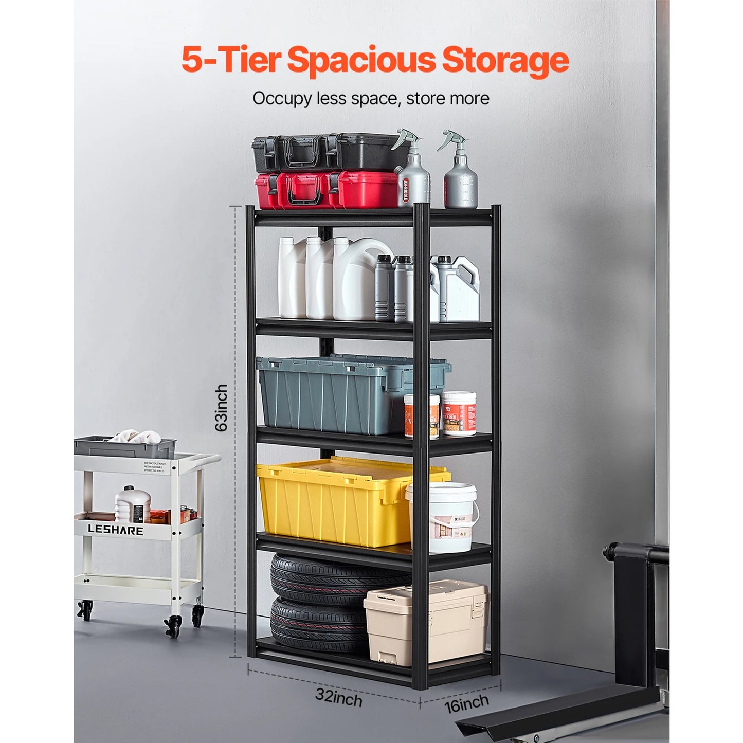 Sturdy Adjustable Metal Utility Storage Shelf Rack