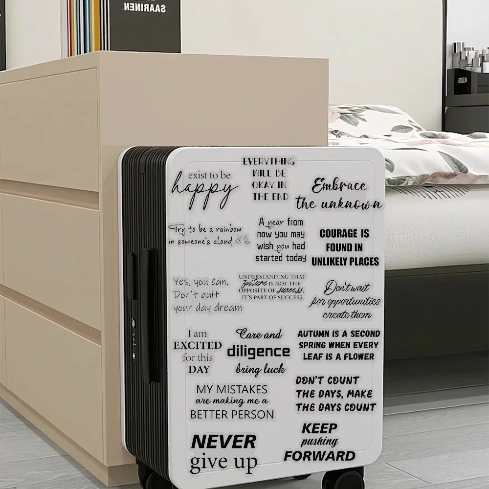 PET Inspirational Quote Stickers Waterproof DIY Decals Set