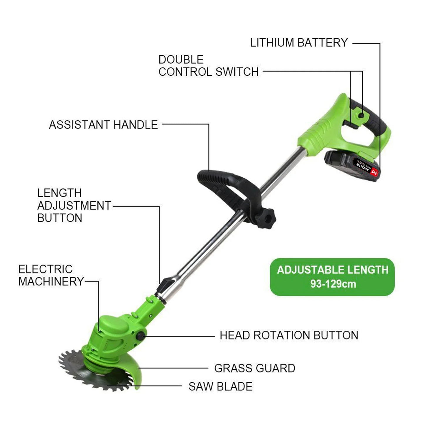 Cordless Brushless 2In1 Lawn Mower Edger and String Trimmer
