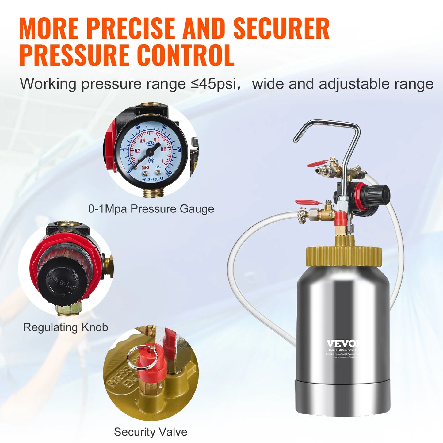SucceBuy Portable Spray Paint Pressure Pot Tank With Hose