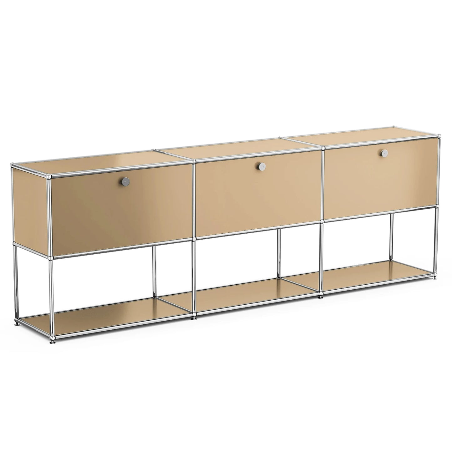 Modern Metal Frame Storage Cabinet For Living Room And Entryway