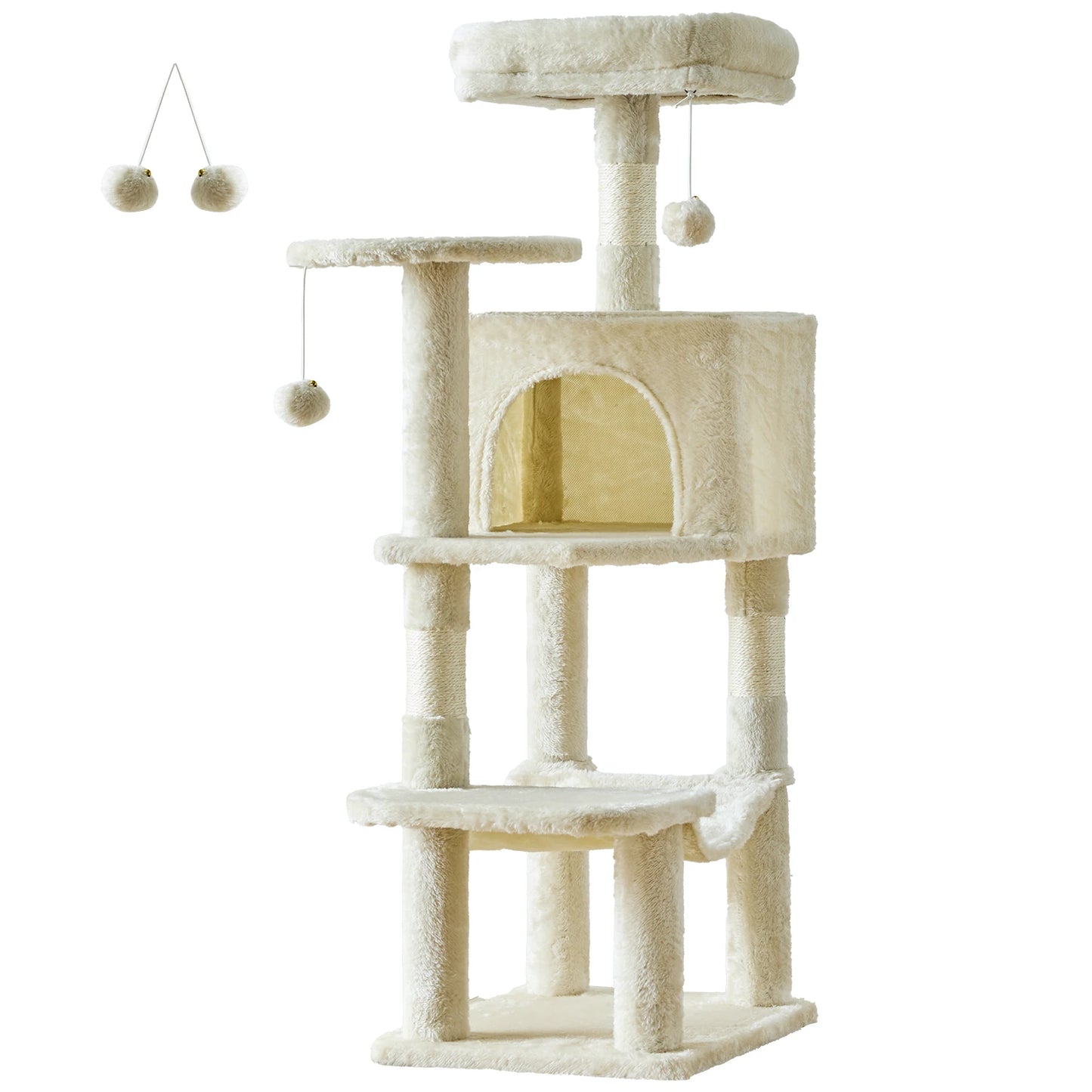 JHK Four Tier Cat Tree With Natural Sisal Scratching Post