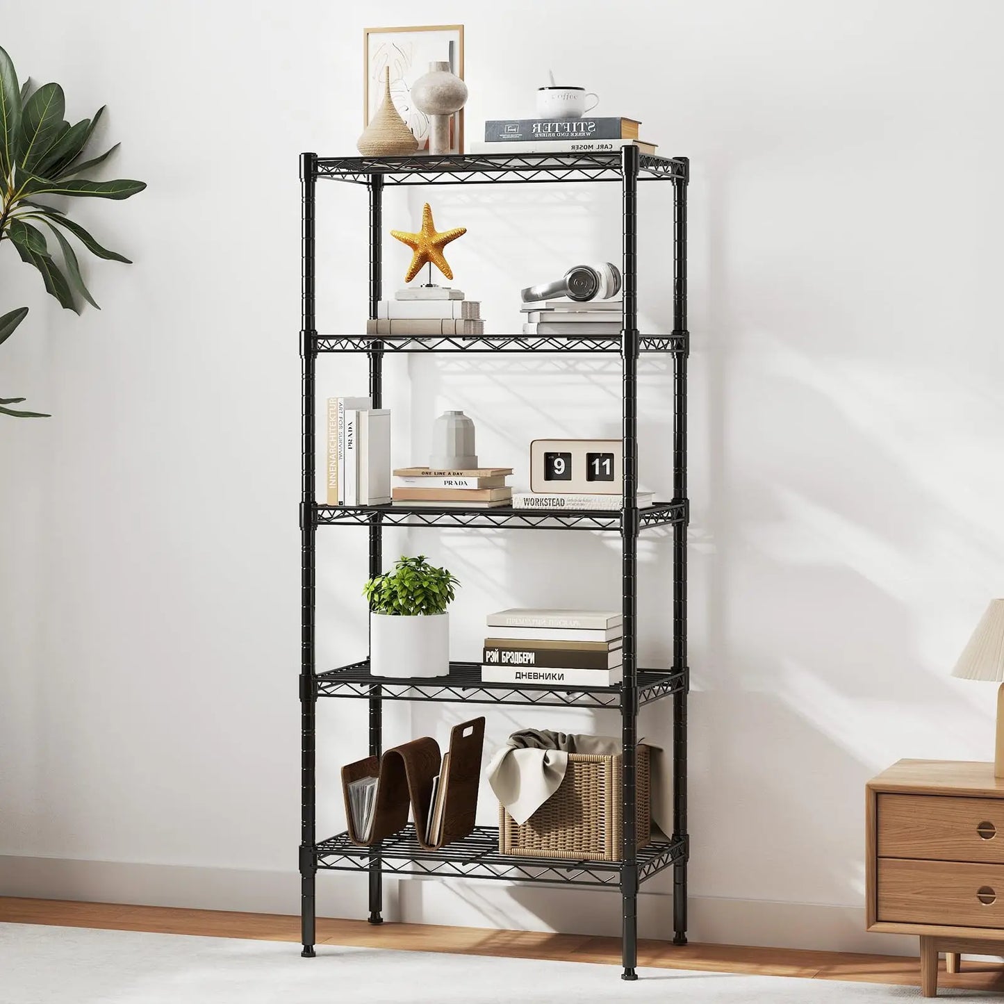 JHK Adjustable Metal Wire Storage Shelves For Home Organization