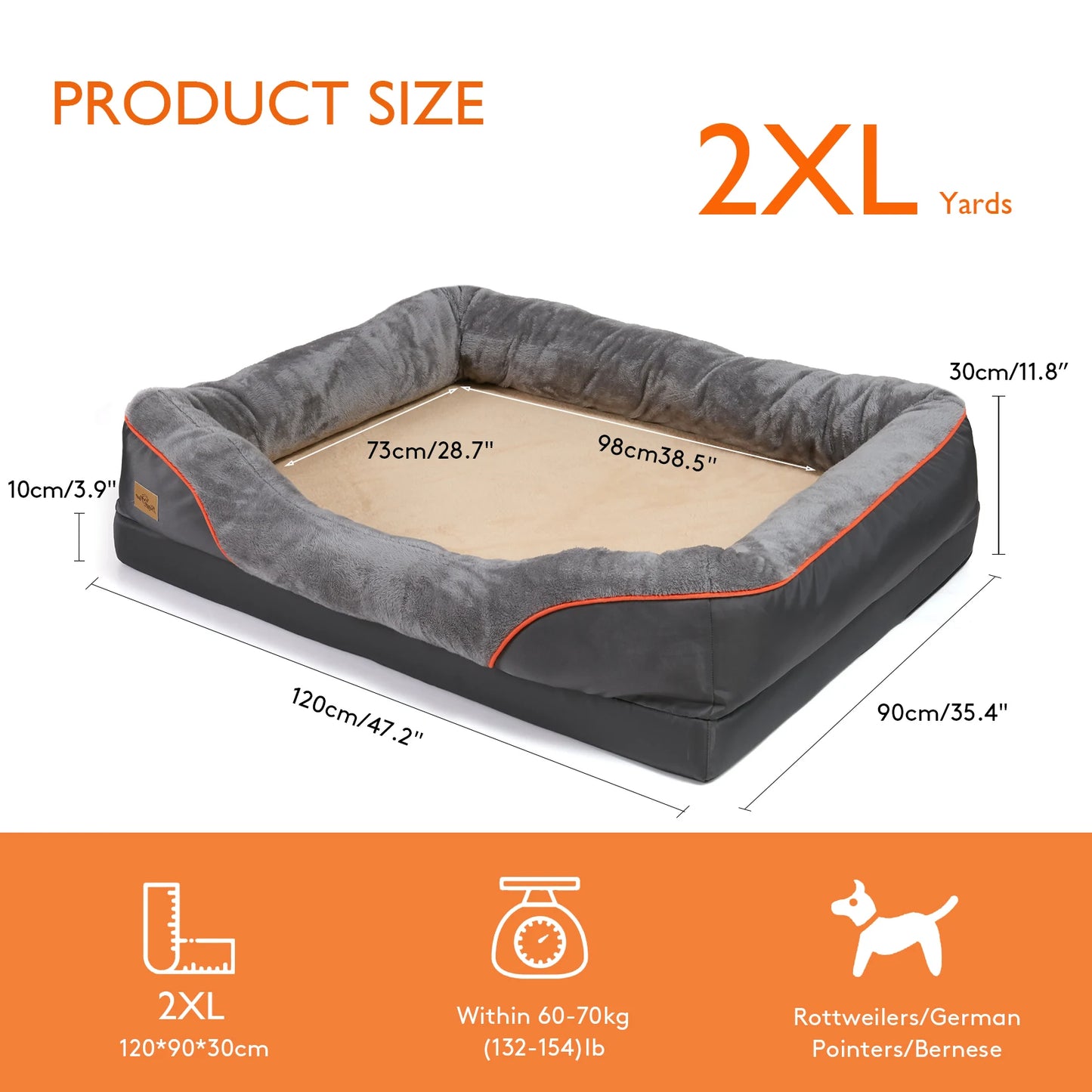 Bingopaw Removable Washable Fleece Dog Bed Soft Water Resistant Cover