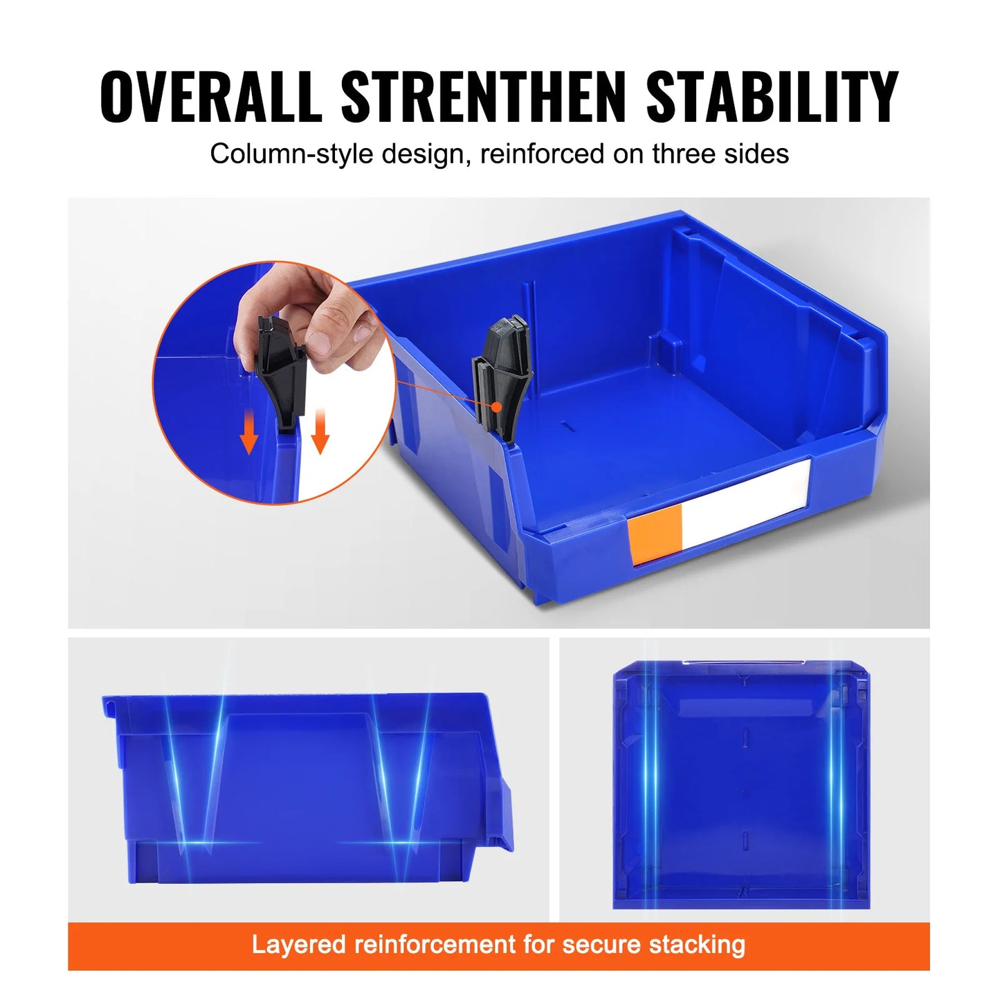 SucceBuy Stackable Wall Mounted Storage Organizer Bins For Garage