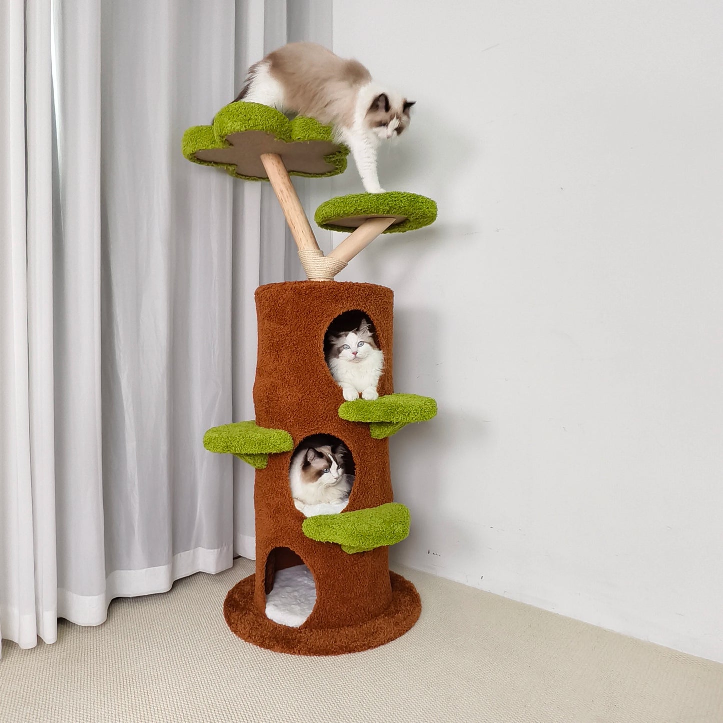 Bingopaw Indoor Cat Tree Tower With Plush Platform Condo