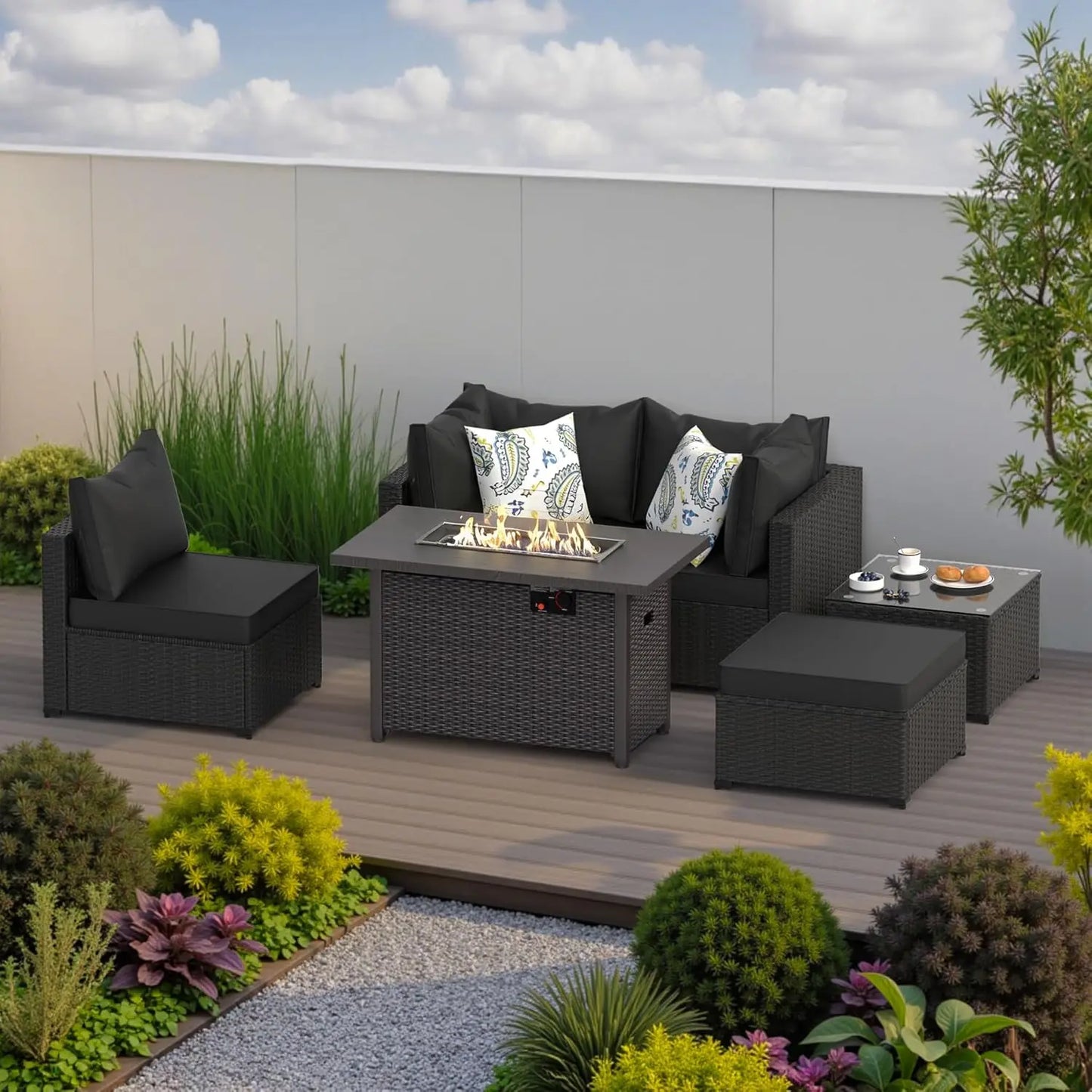 Guohe Outdoor Patio Conversation Set With Fire Pit Table