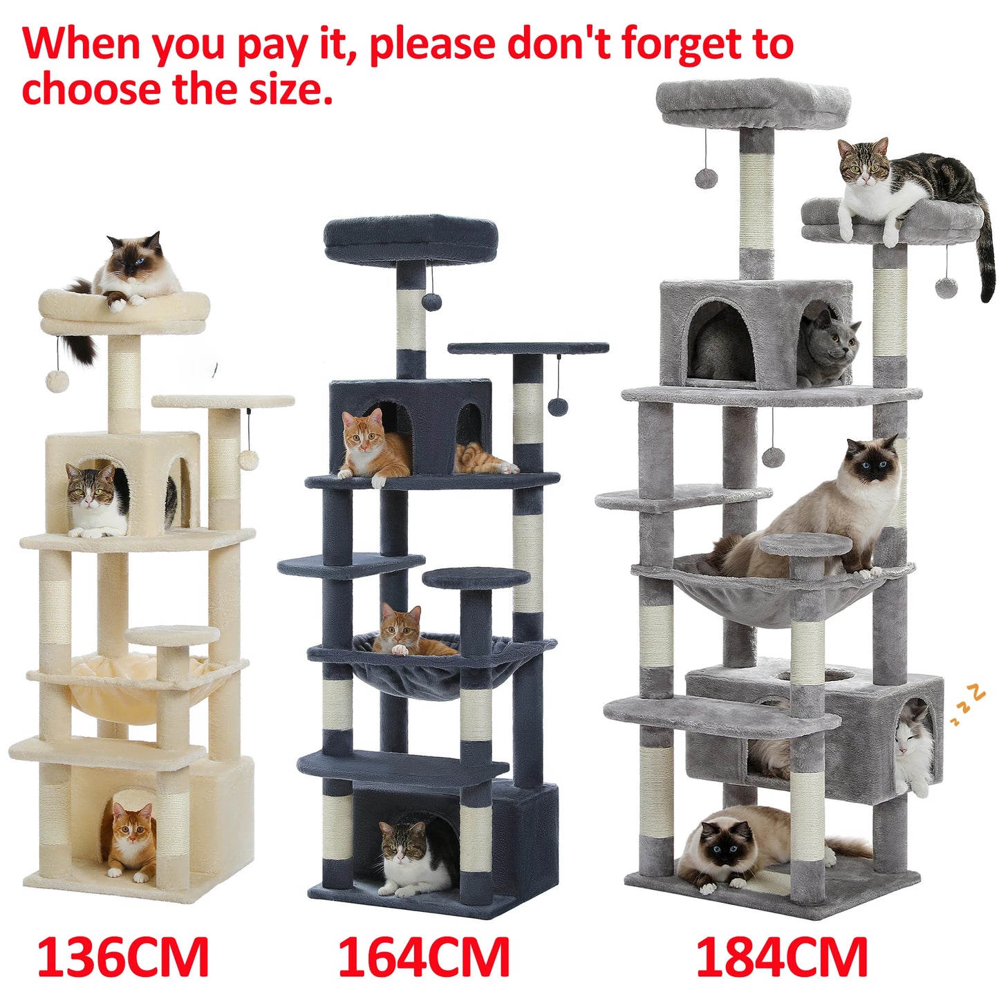 PAWZ Road Indoor Cat Tree With Hammock And Scratching Posts
