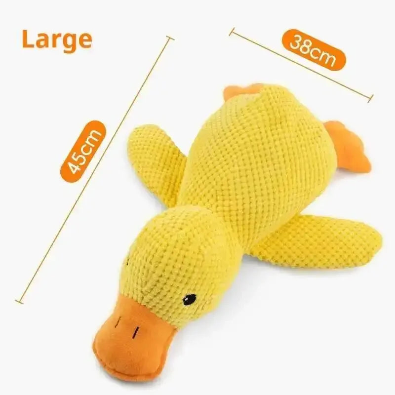 Bite Resistant Squeaky Plush Duck Dog Chew Toy For Puppies
