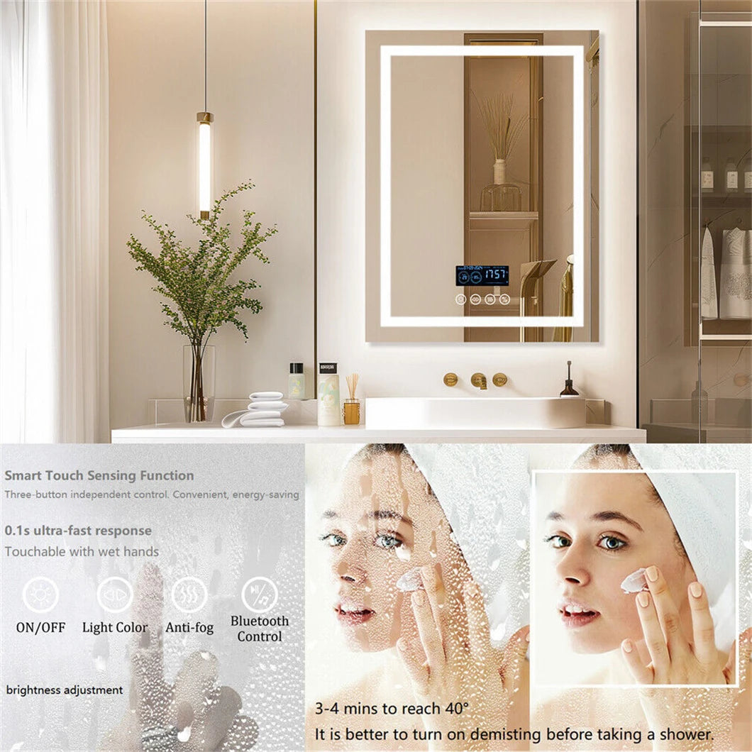 Borwart Smart Led Bathroom Mirror With Bluetooth Speaker And Antifog