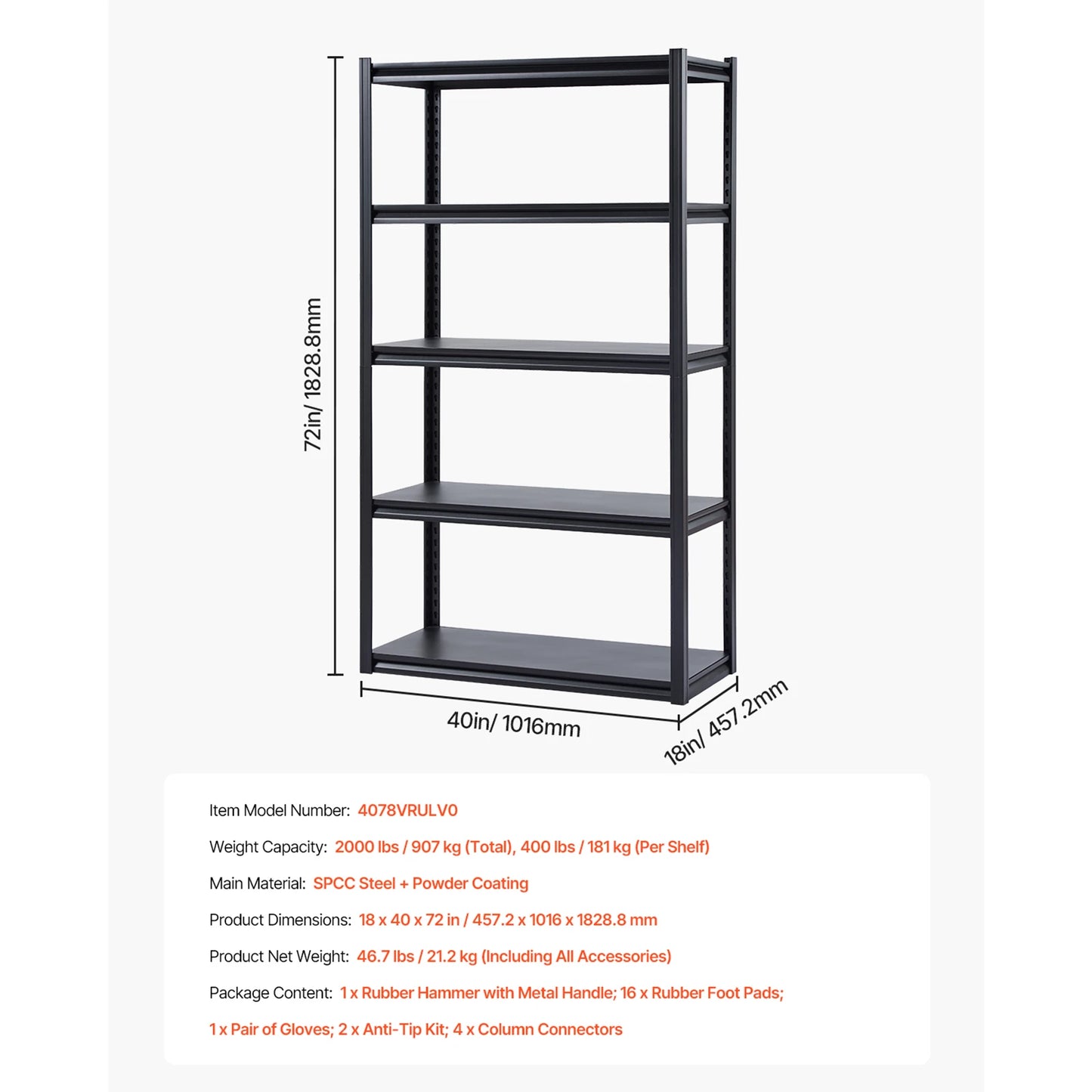 Sturdy Adjustable Metal Utility Storage Shelf Rack