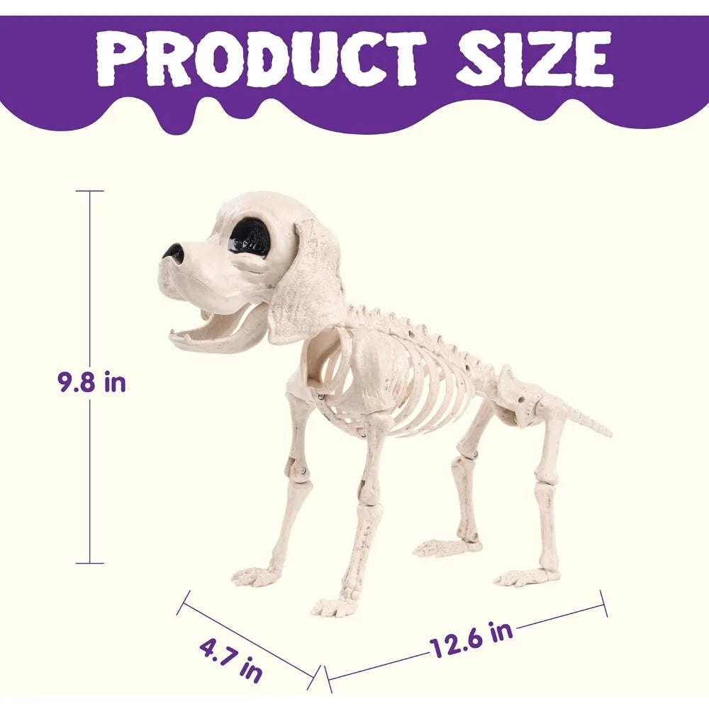 Full Body Posable Dog Skeleton For Halloween Graveyard Decoration