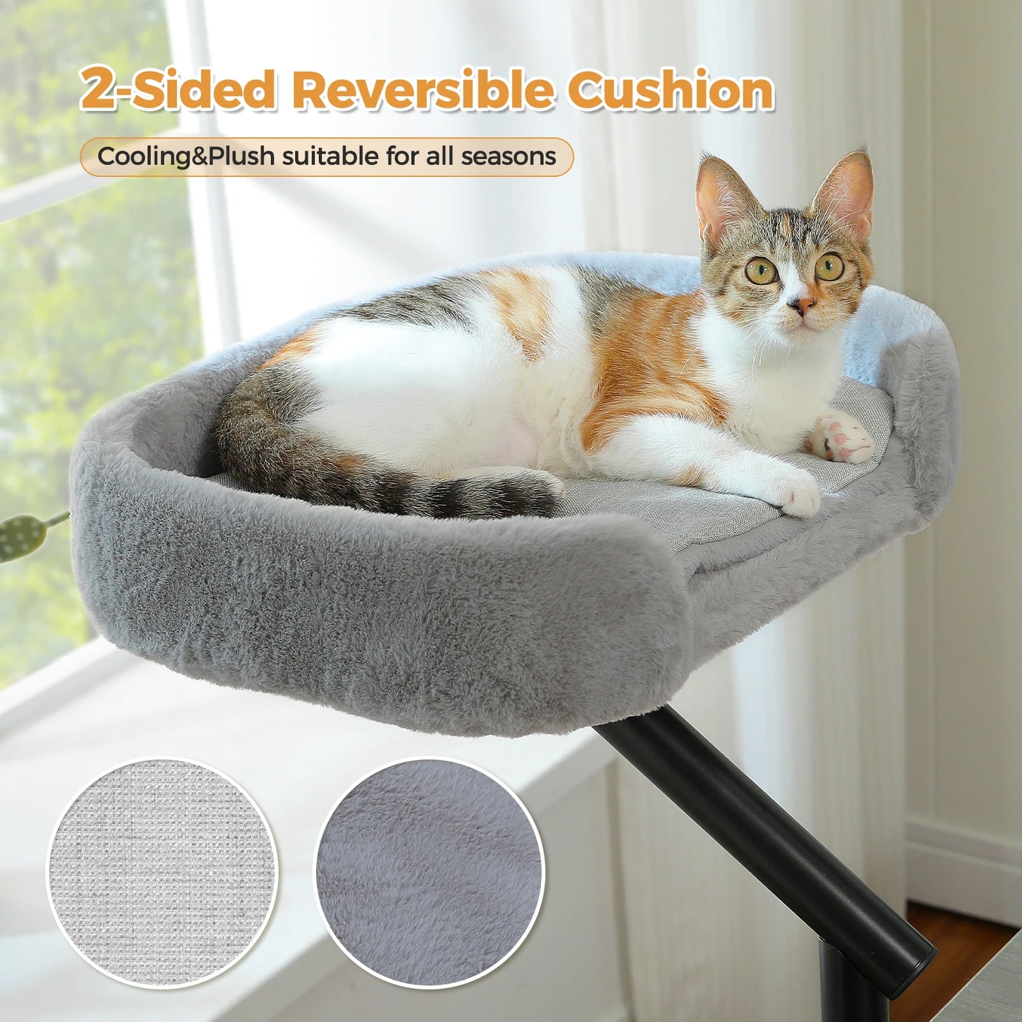 PAWZ Road Rotatable Cat Desk Bed Adjustable Plush Hammock