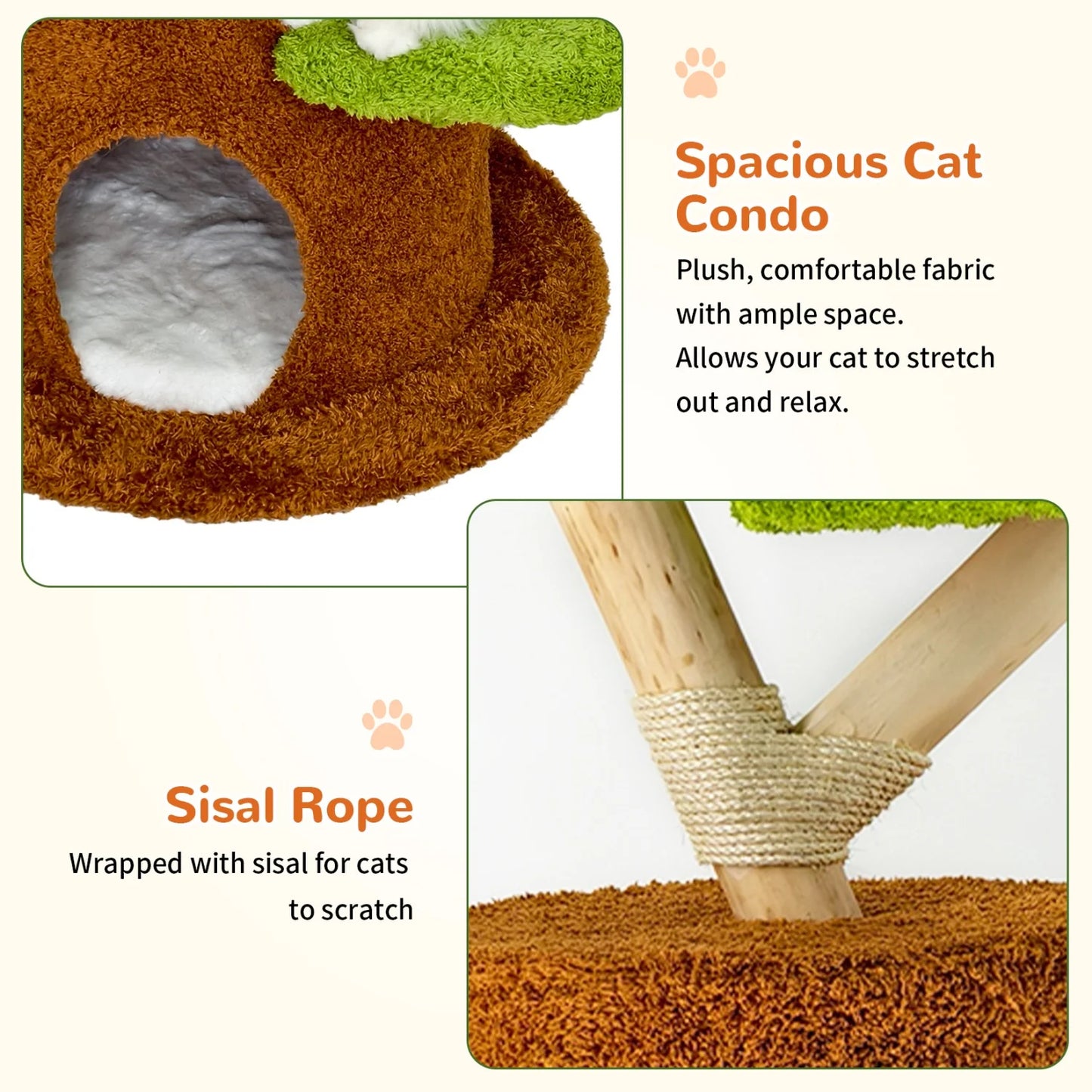 Bingopaw Indoor Cat Tree Tower With Plush Platform Condo