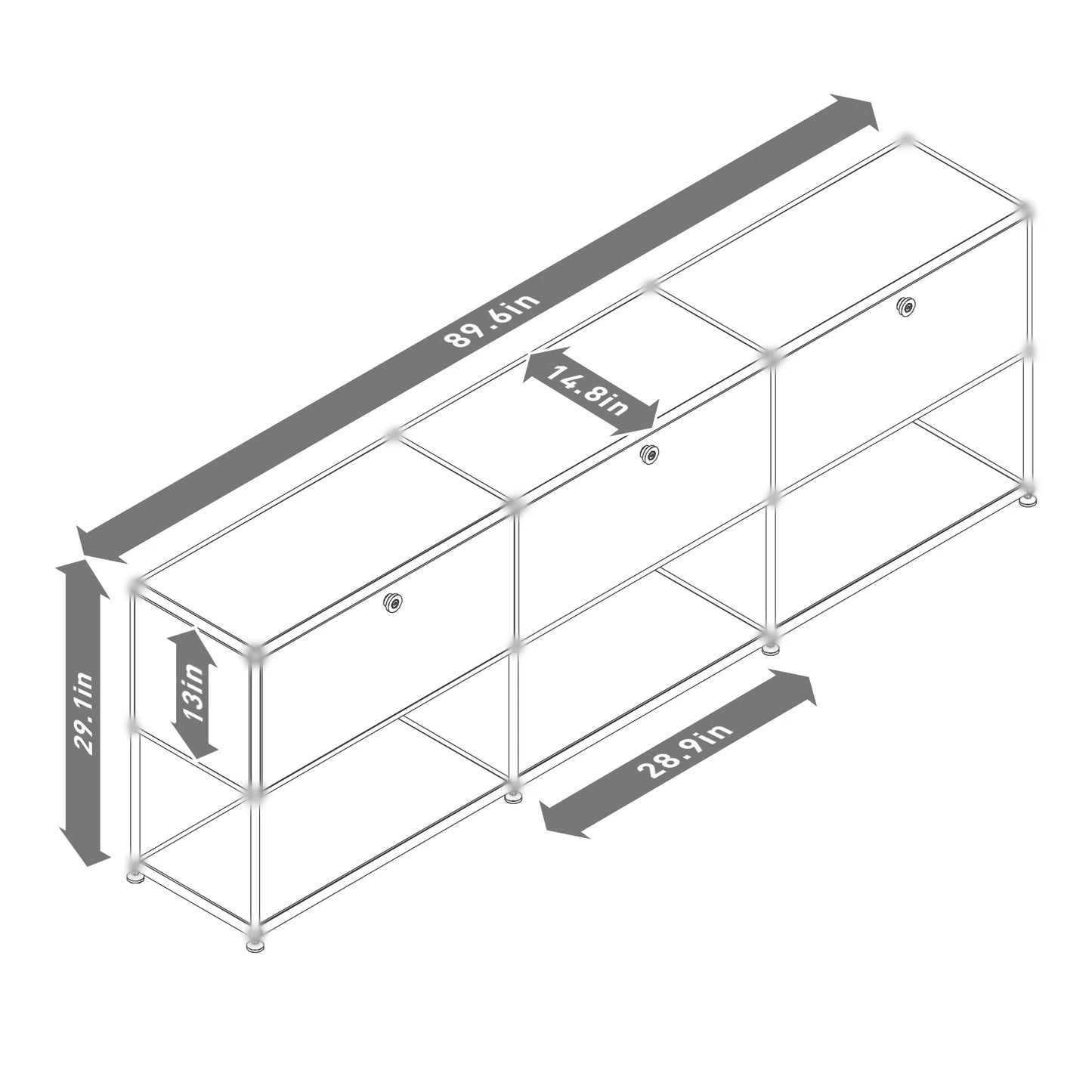 Modern Stainless Steel Storage Cabinet For Living Room And Office