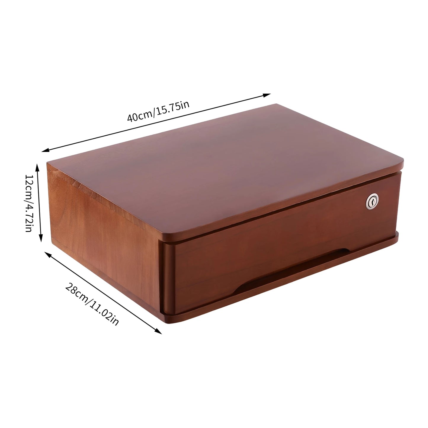 Wooden Desktop Storage Drawer Organizer With Lockable Drawers