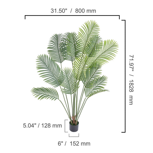 Artificial Palm Tree With Sturdy Base For Home Garden Decor