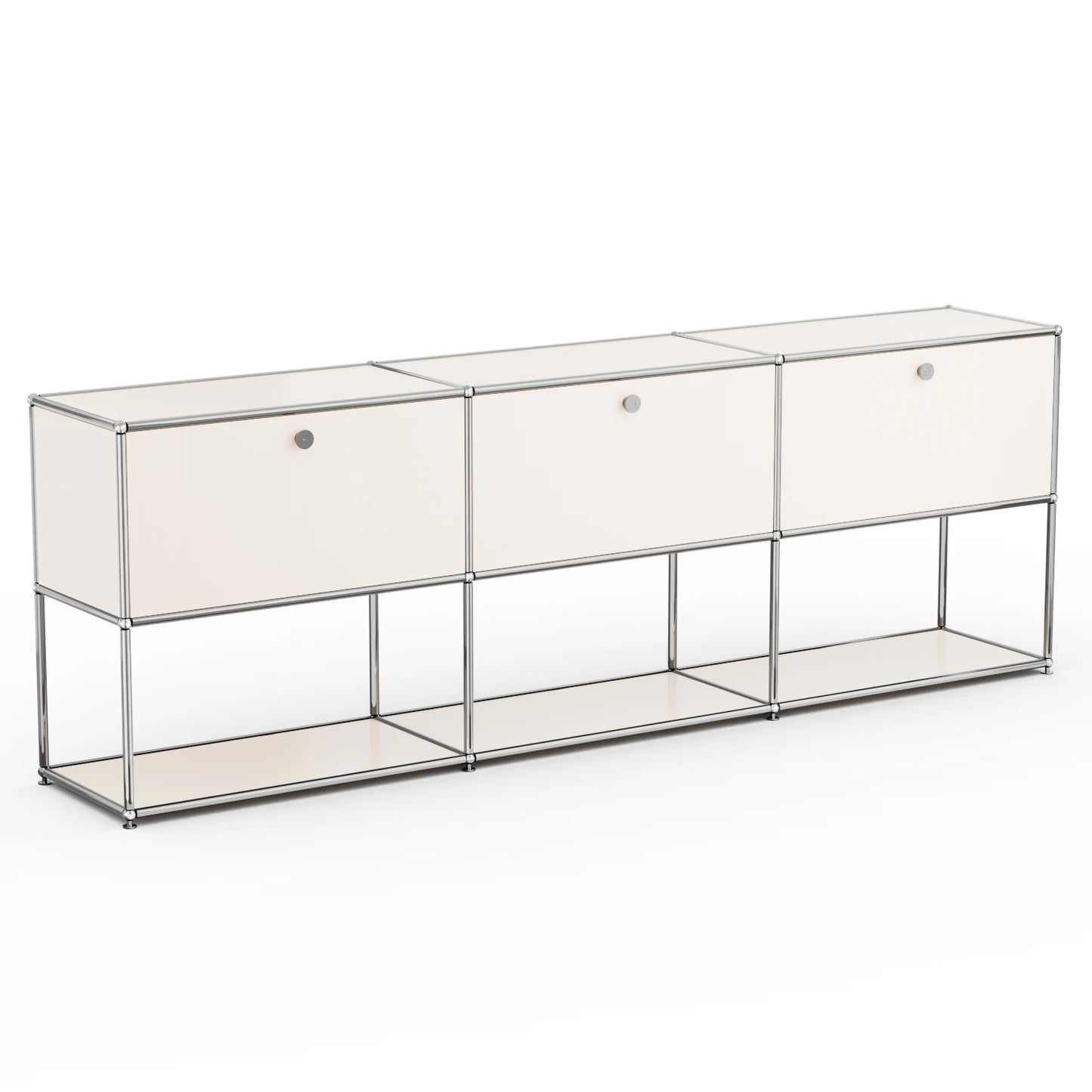 Modern Metal Frame Storage Cabinet For Living Room And Entryway