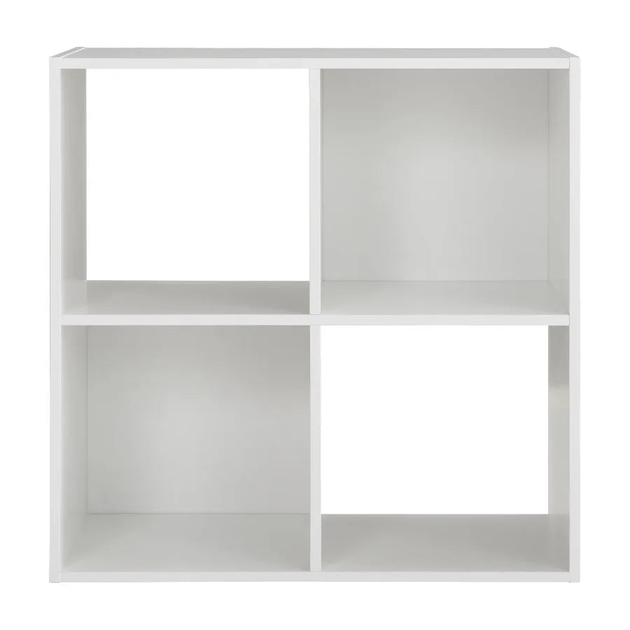 Mainstays White 4-Cube Modular Storage Organizer Shelf Unit
