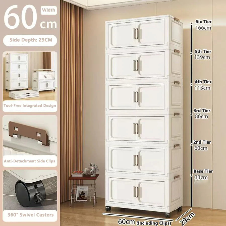 Adjustable Plastic Storage Cabinet For Home Kitchen Organization