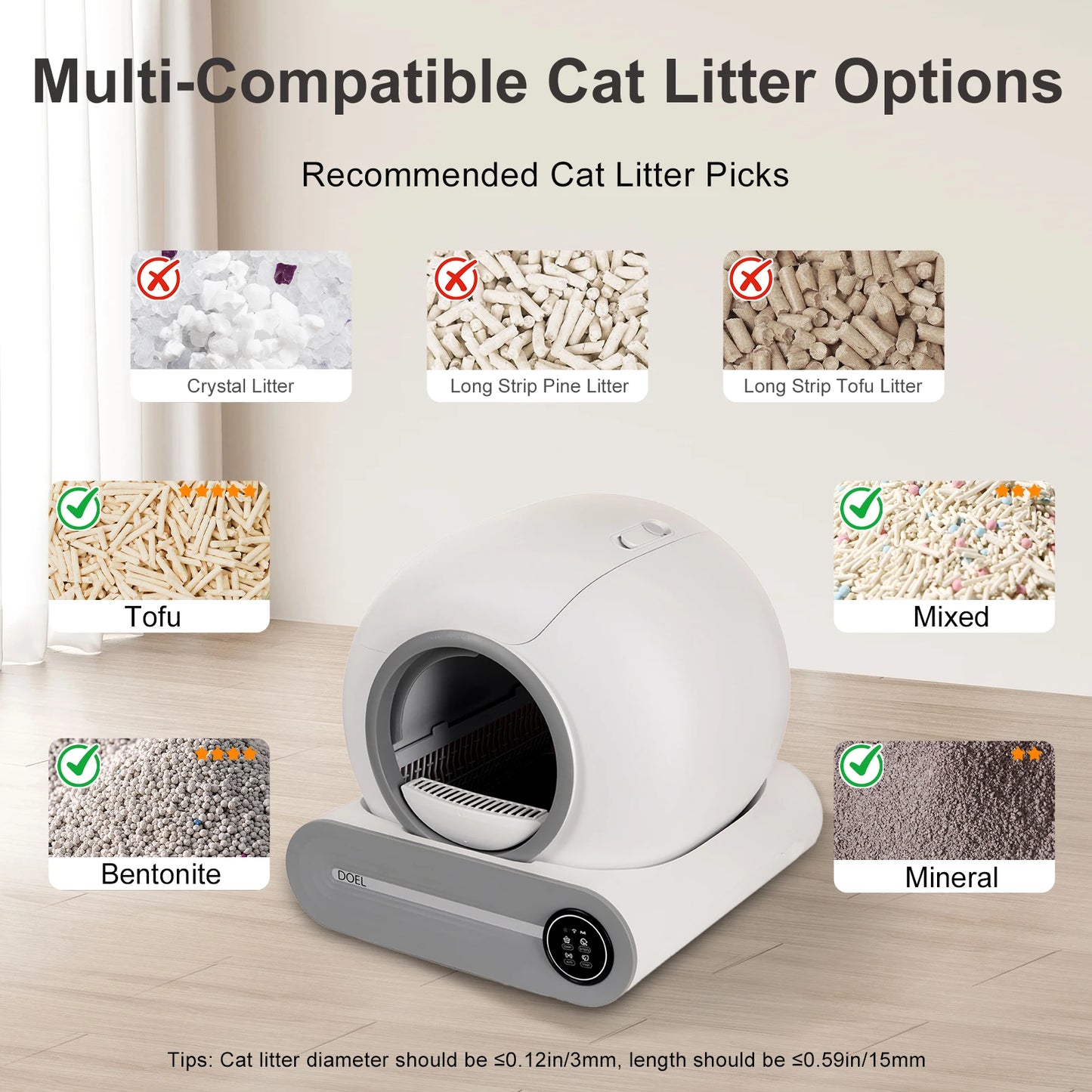 DOEL Smart Automatic Self Cleaning Litter Box With App Control