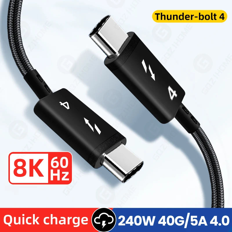 Daguaika Thunderbolt USB C USB4 Cable 40Gbps PD 240W