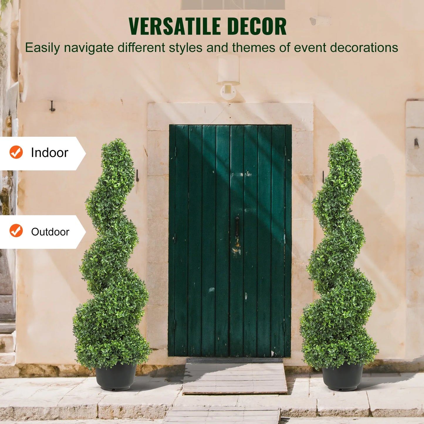 Artificial Boxwood Spiral Topiary Plant For Outdoor Garden Decoration