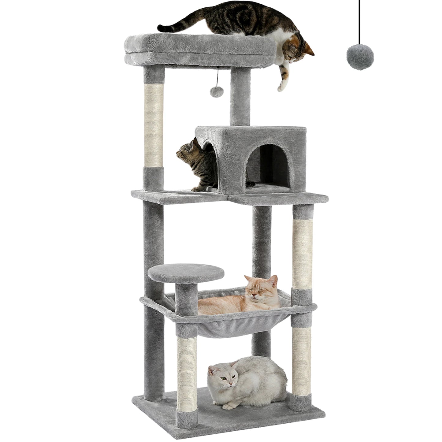 PawZ Road 5 Level Cat Tree Tower Hammock Sisal Posts