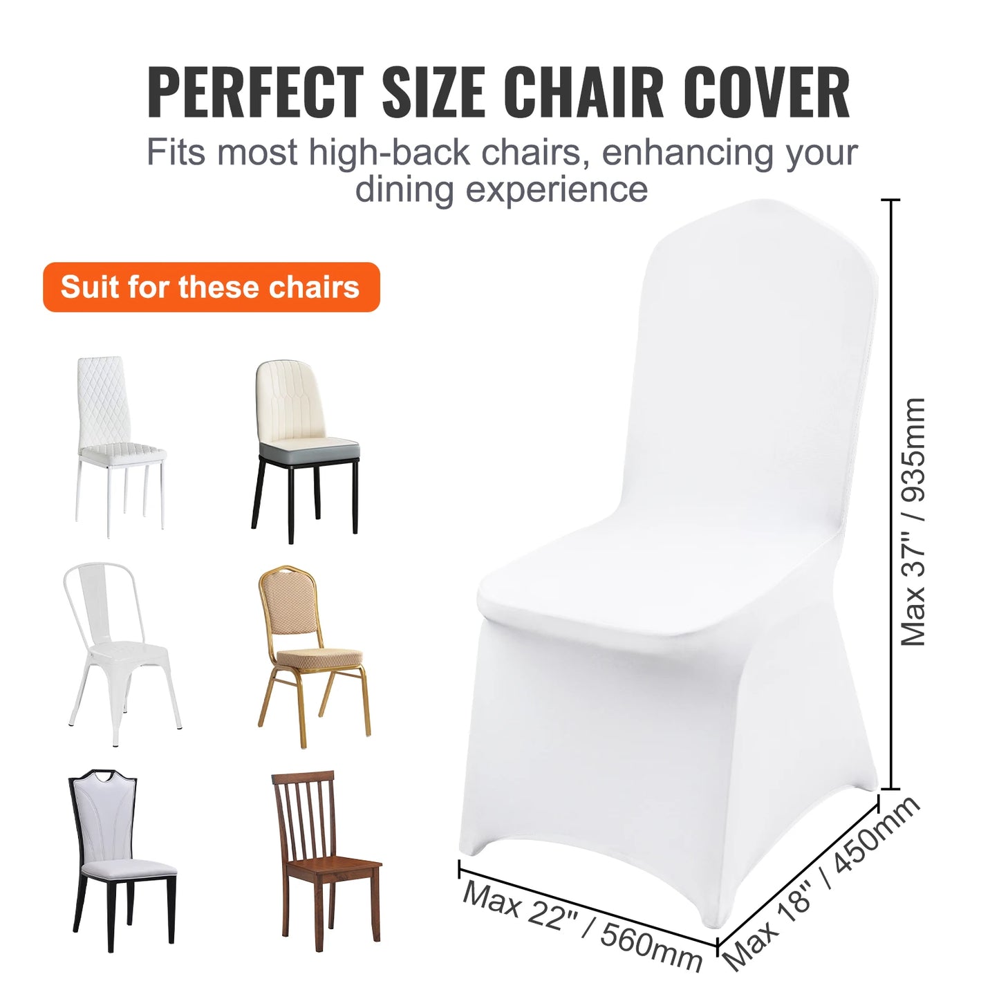 Premium Spandex Polyester Wedding Chair Covers Durable Banquet Slipcases