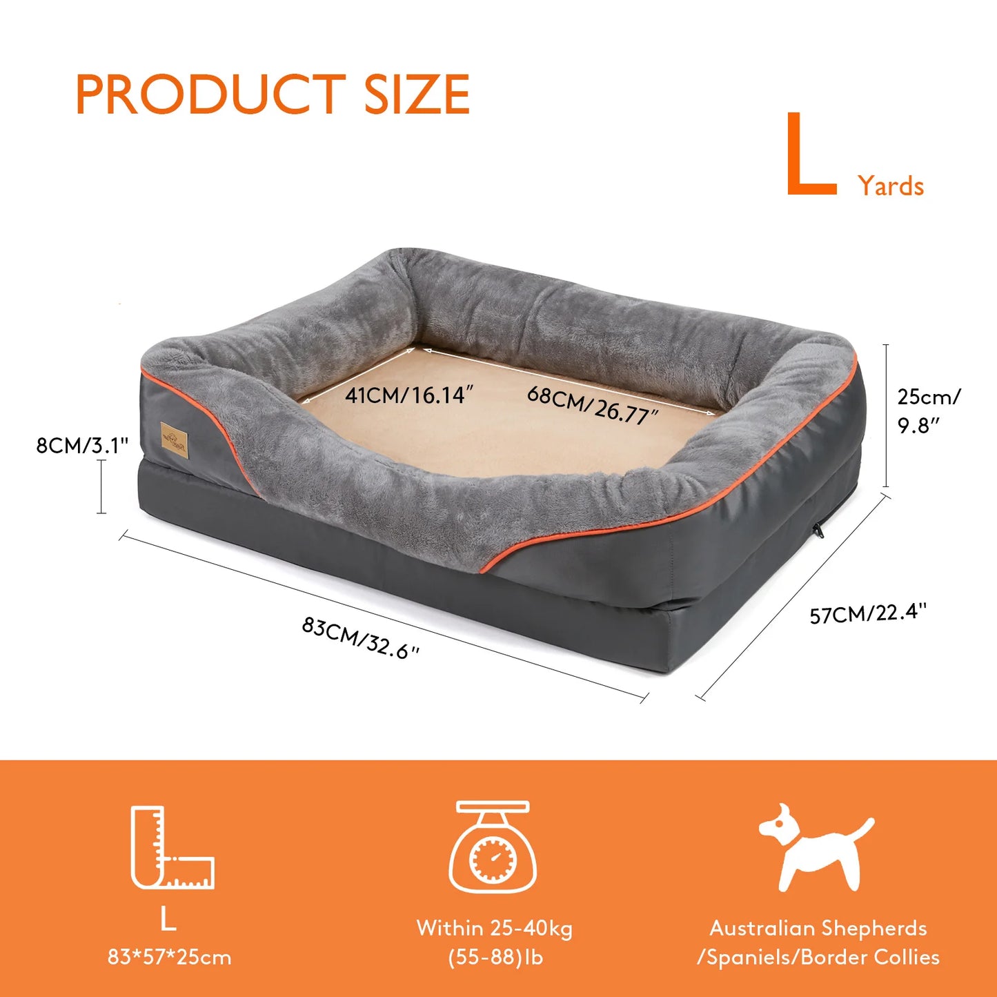 Bingopaw Removable Washable Fleece Dog Bed Soft Water Resistant Cover